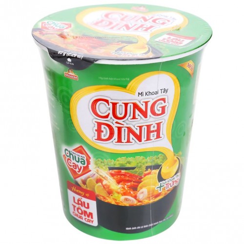 Mì khoai tây Cung Đình lẩu tôm chua cay 65g (thùng 24 ly) - Ảnh 1