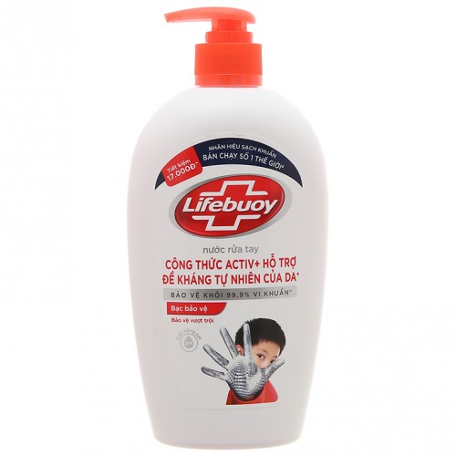 Nước rửa tay Lifebuoy bạc bảo vệ chai 444ml - Ảnh 1