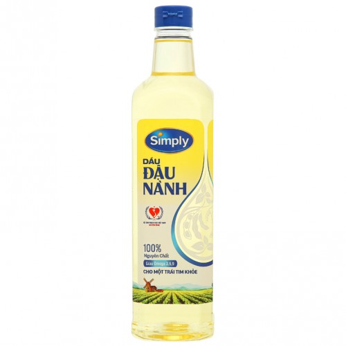 Dầu đậu nành nguyên chất Simply chai 1 lít - Ảnh 1