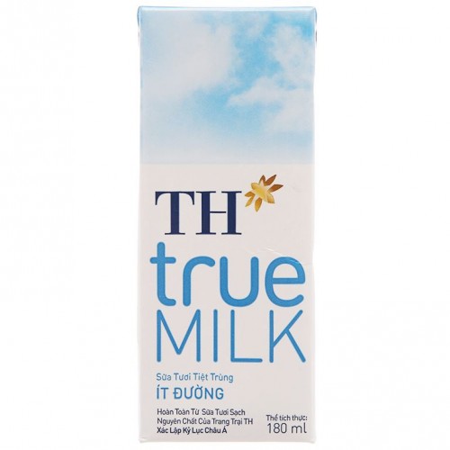 Sữa tươi tiệt trùng ít đường TH true MILK 180ml - Ảnh 1