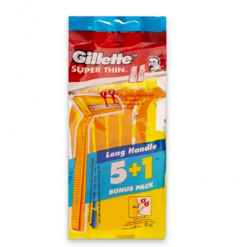 Gói 6 cây dao cạo râu 2 lưỡi Gillette cán vàng - Ảnh 1