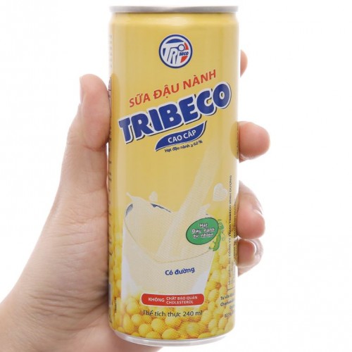 Sữa đậu nành Tribeco Trisoy lon 240ml - Ảnh 1