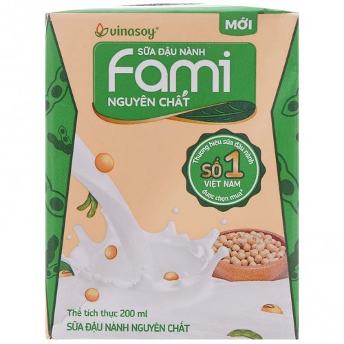 Sữa đậu nành nguyên chất Fami 200ml - Ảnh 1