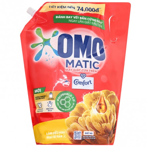 Nước giặt OMO Matic cửa trên hương Comfort túi 3.6kg - Ảnh 1