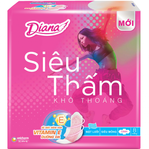 Băng vệ sinh Diana siêu thấm vitamin E 8 miếng - Ảnh 1