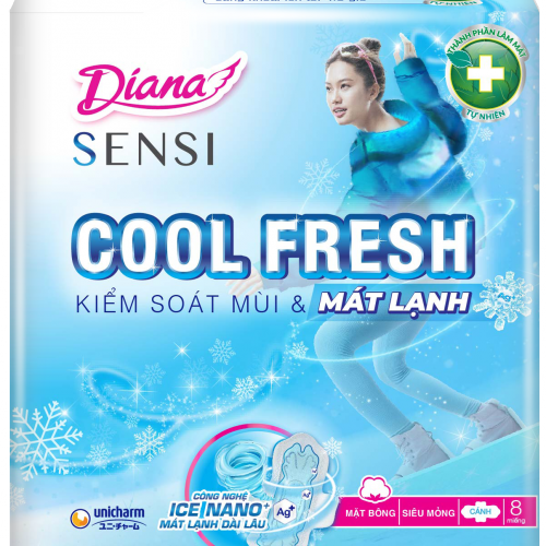 Băng vệ sinh Diana Sensi Cool Fresh 8 miếng. KM: 01 miếng - Ảnh 1