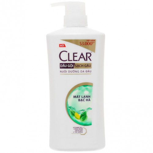 Dầu gội sạch gàu Clear mát lạnh bạc hà 612ml. KM: Clear men 140g - Ảnh 1